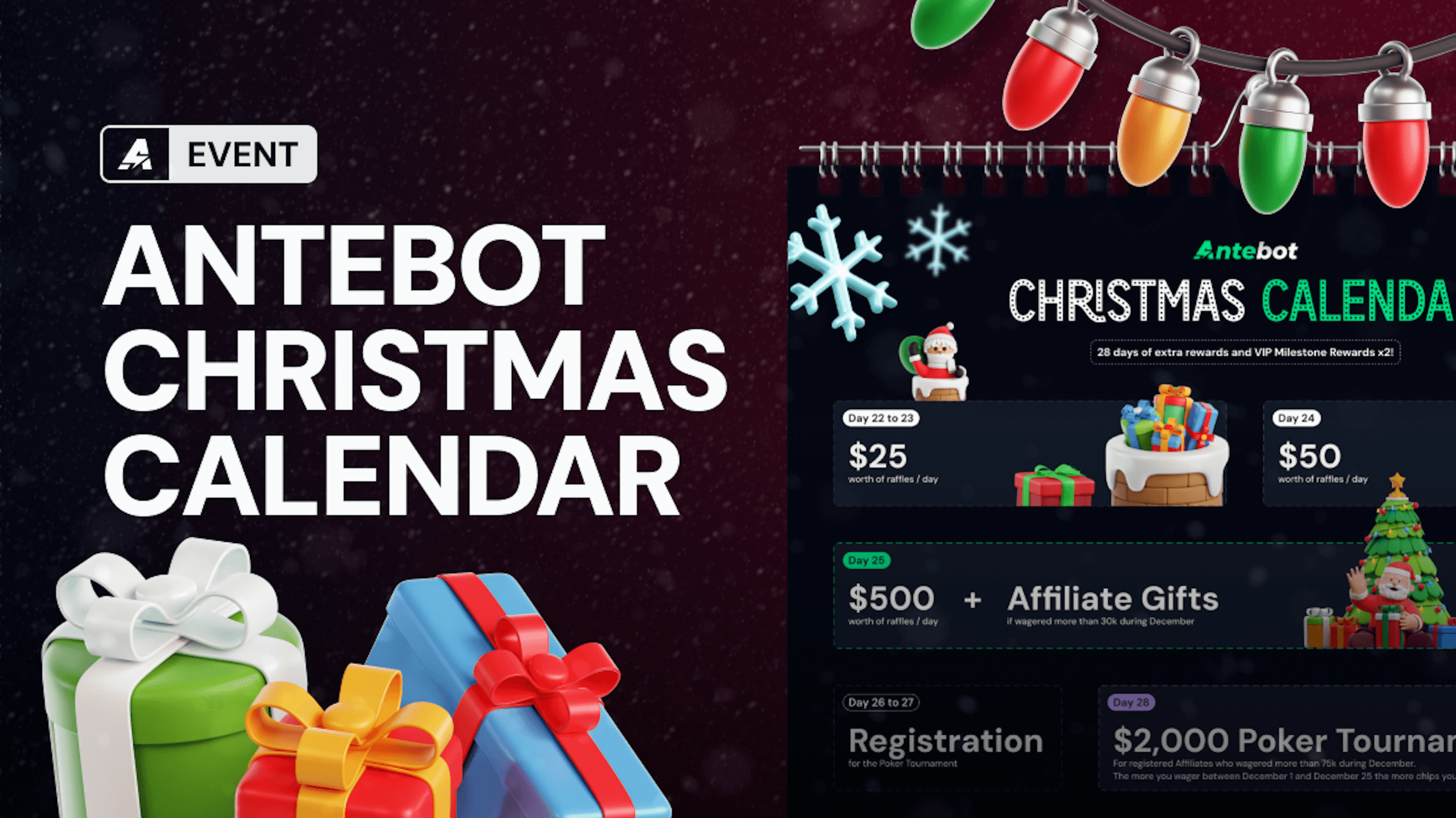 Antebot Christmas Calendar 2025: 28 Days of Extra Affiliate Rewards
