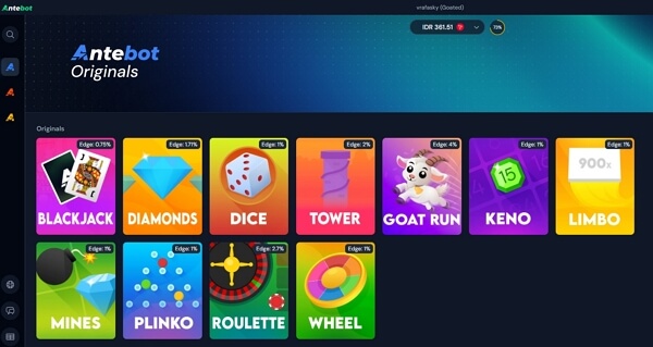 Antebot Main Interface - Goated Games