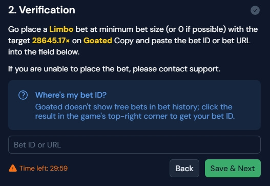 Goated Bot Verification Process