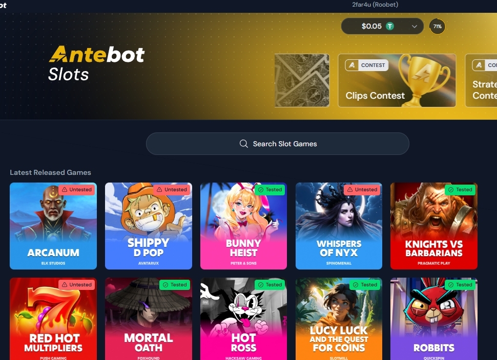 Antebot Roobet Slots Antebot Roobet Slots