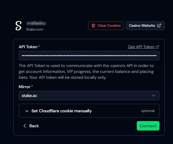 Configure your Stake API credentials and mirror site settings - Advanced Stake bot customization options Stake Bot Settings Configuration