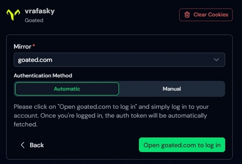 Goated Bot Login Window